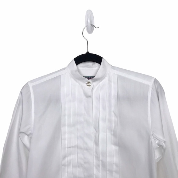 AlexaChung White 100% Cotton Pleated Placket Tuxedo Shirt - Picture 5 of 13